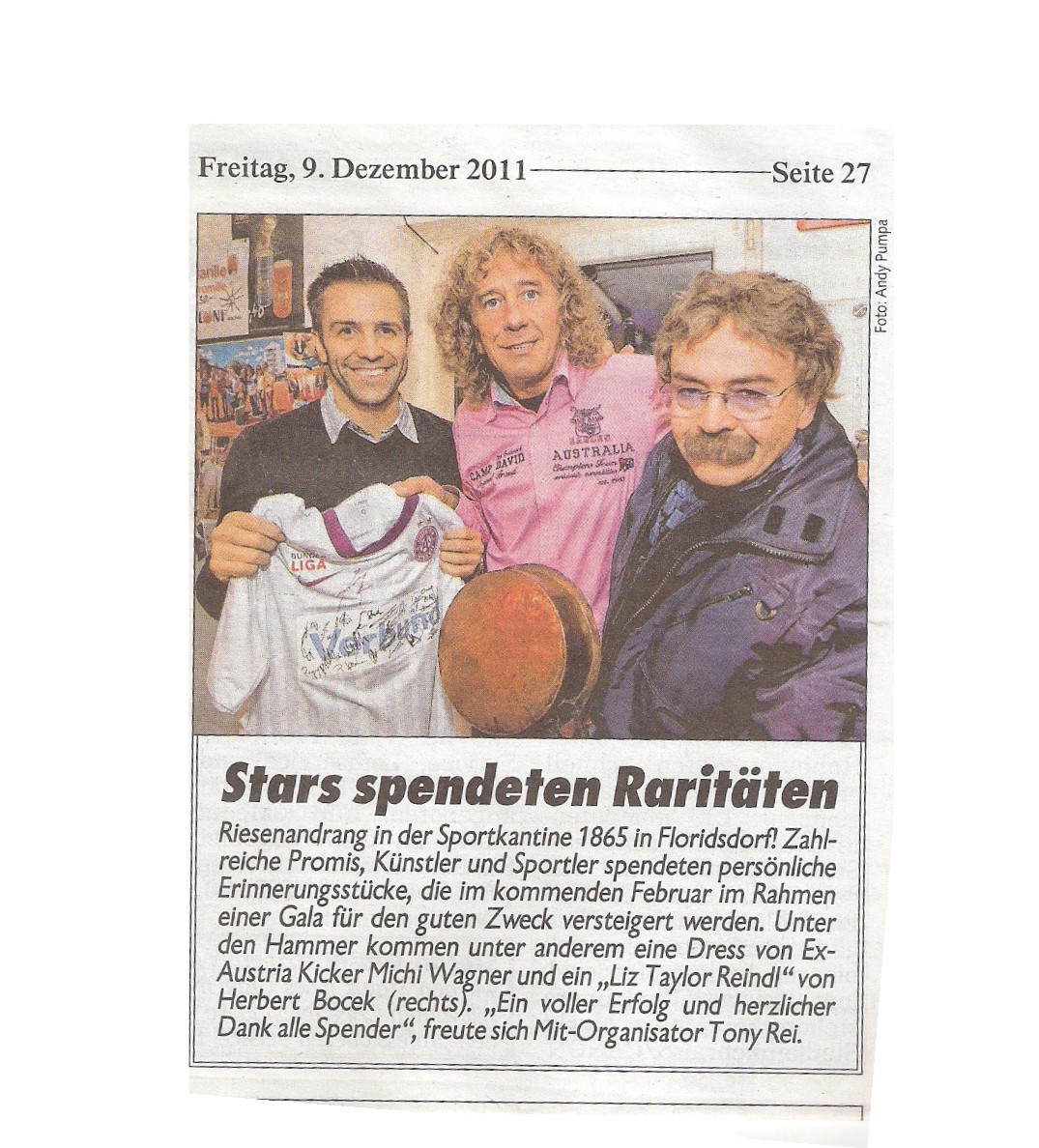 Tony Rei, Krone, 9. Dez. 2011