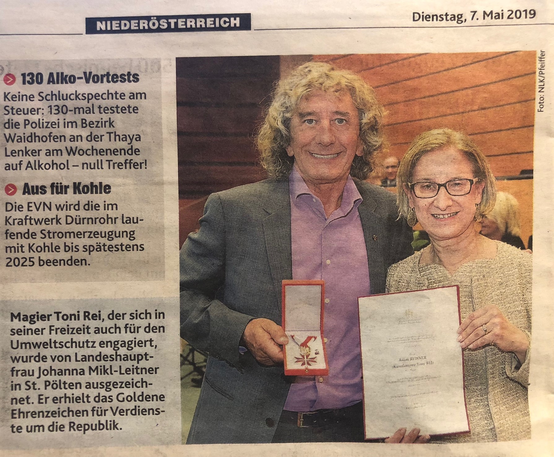 Tony Rei Golderne Verdienstzeichen