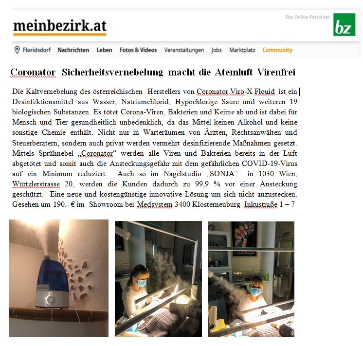 Coronator Virus Killer Spr├╝hnebel